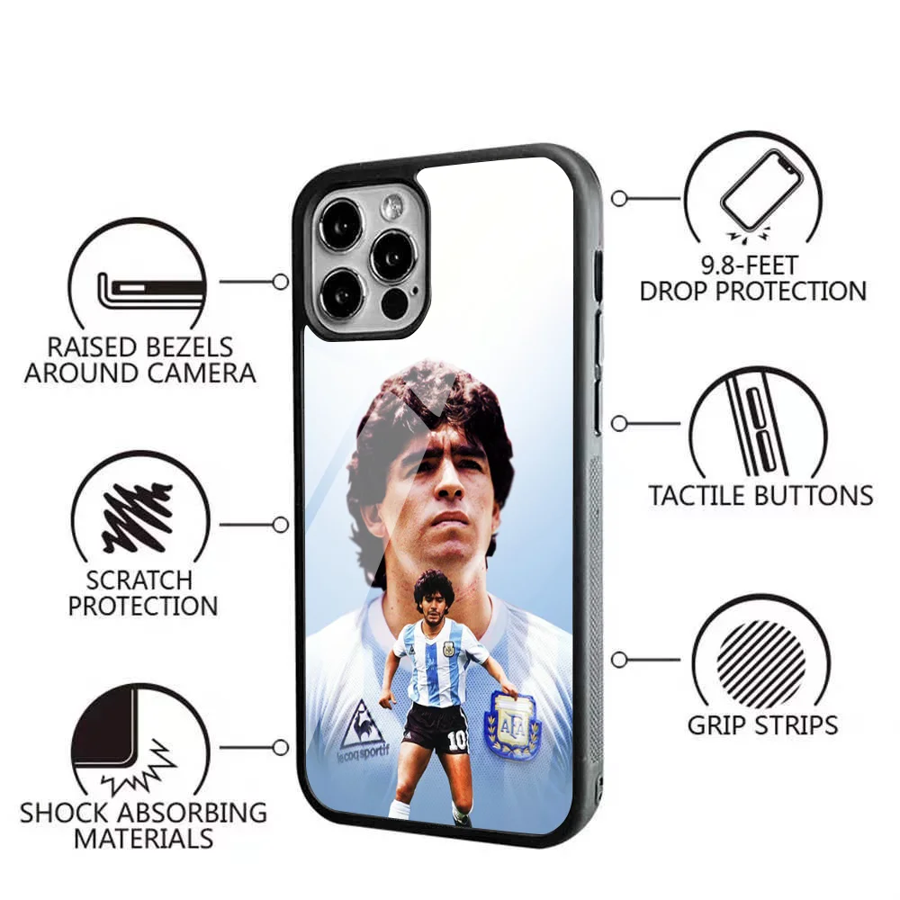 D-Diego Maradona Phone Case For IPhone 15 14 13 Pro Max 11 12 Mini Alex Mirror For Magsafe Wireless Charging Cover