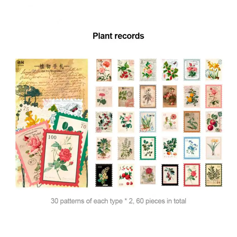 60pcs/lot Kawaii Stationery Stickers Retro mushroom Diary Planner Decorative Mobile Stickers Scrapbooking DIY Craft Stickers