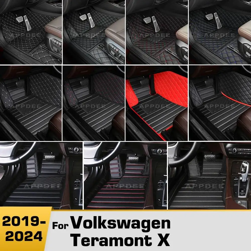 Car Floor Mats For VW Volkswagen Teramont X 2019-2024 23 22 21 20  Custom Foot Pads Automobile Carpet Cover Interior Accessories