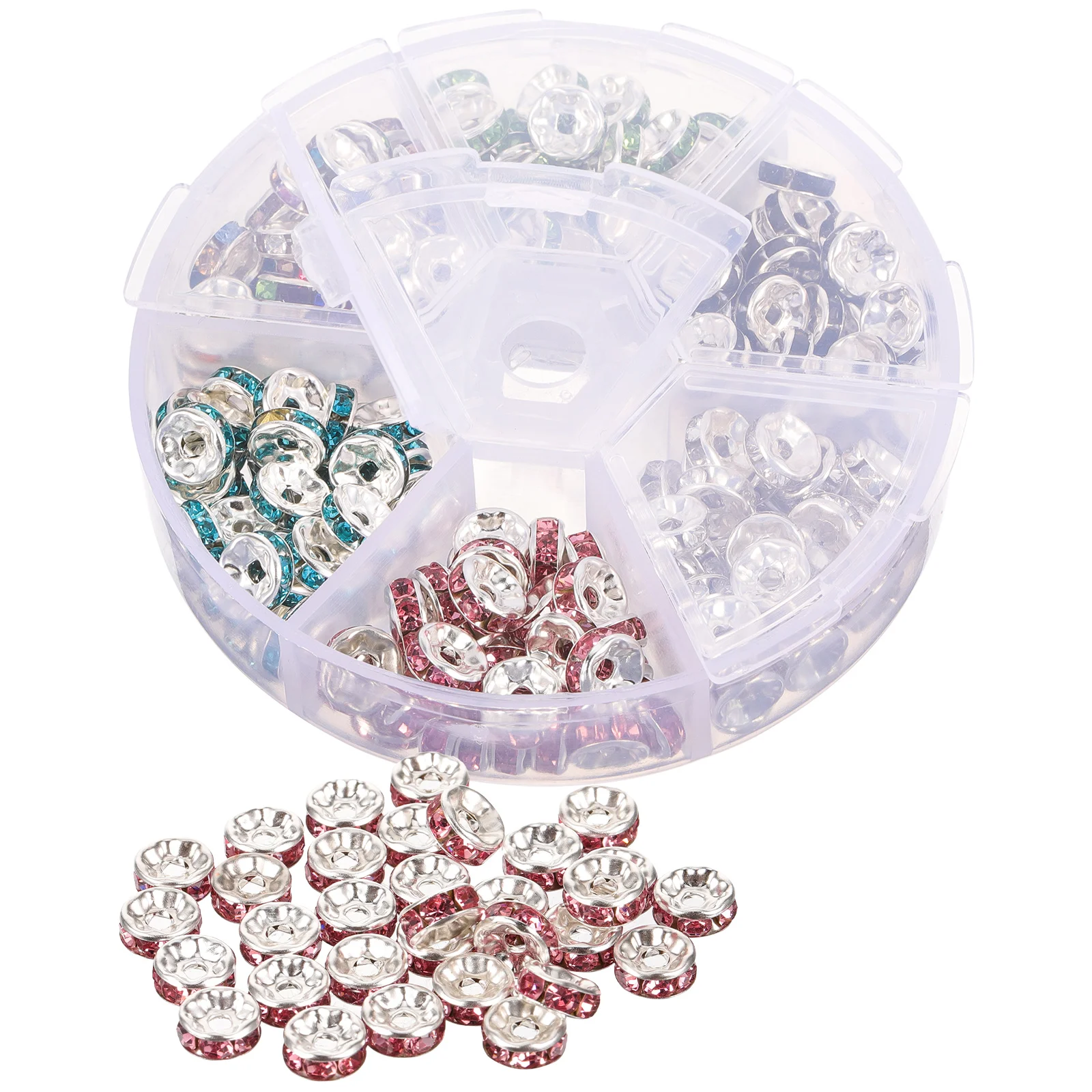 

180pcs Drilling Snake Box Spacer Beads Jewelry Making Round Wheel Shaped Jump Rings Earring Charm Bracelet Pendant Craft