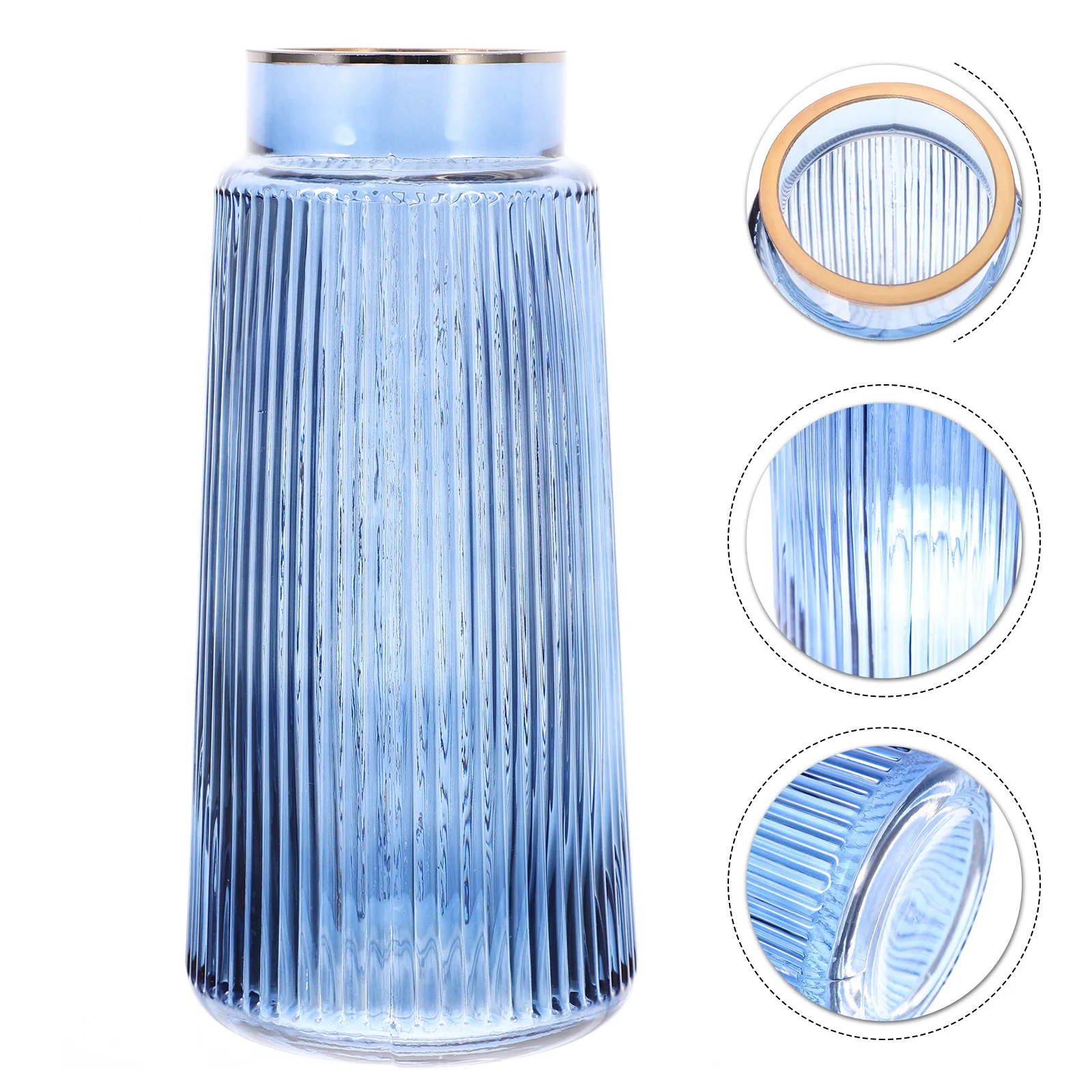 

1Pcs Vintage Vertical Stripe Glass Vase Clear Flower Glass Holder Nordic Style Home Desk Counter Decoration Modern Flower