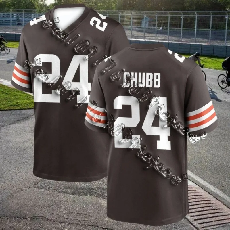 

Brown Jersey No. 24/3/23 Classic Short-Sleeved Outdoorray Nick Chubb Jerry Jeudy Martin Emerson Jr. Cleveland Browns Clothing