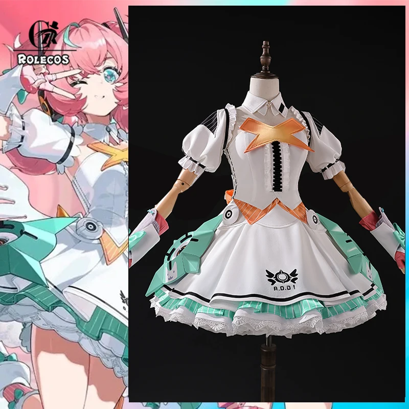 Disfraz de Cosplay de Aria del Juego Zenless Zone Zero de ROLECOS, Vestido de Cantante de Angels of Delusion para Mujer, Traje para Fiesta de Halloween