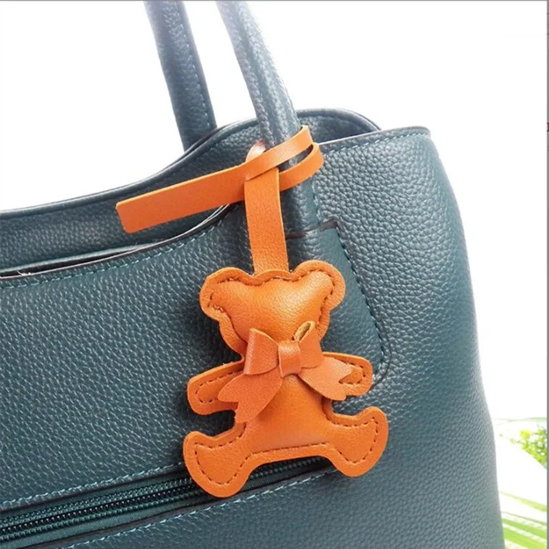 الكرتون بو الحيوان حقيبة أجزاء وملحقاتها لطيف الدب كيرينغ للنساء المفاتيح حقيبة الظهر قلادة الحلي الفتيات هدية #6