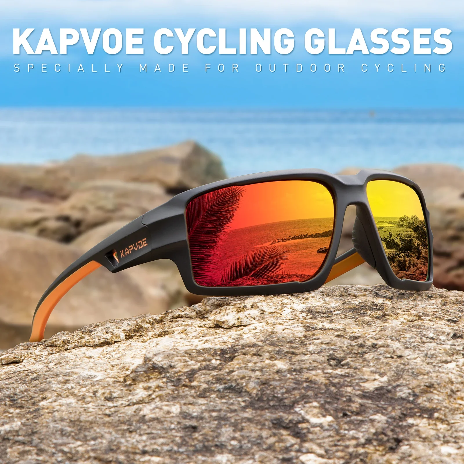 Kapvoe Polarisierte Brille Radfahren Sonnenbrillen für Männer MTB Mountainbike Fahrrad Brillen Frauen Sportbrille Straße Eisschnelllauf
