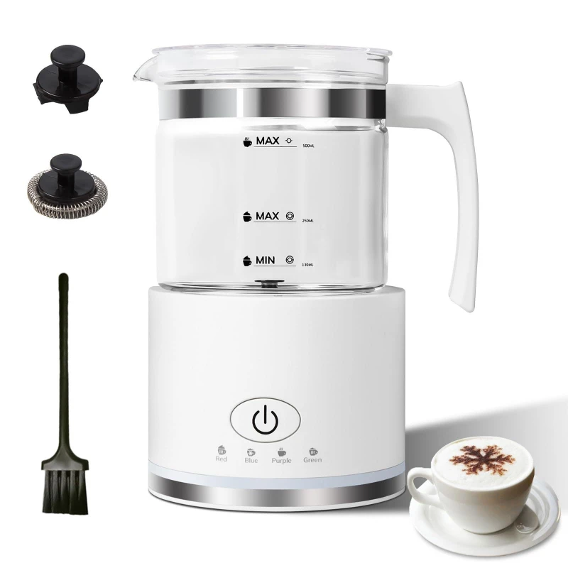 

Household four-function glass milk foam machine, split type hot and cold multi-functional magnetic levitation