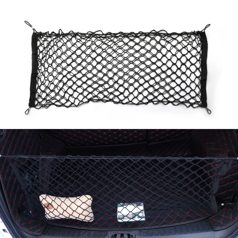Filet de rangement universel pour moto, 90x4 0cm/110x50cm, sac pour coffre de voiture, support de filets pour bagages, maille élastique en Nylon, accessoires de voiture