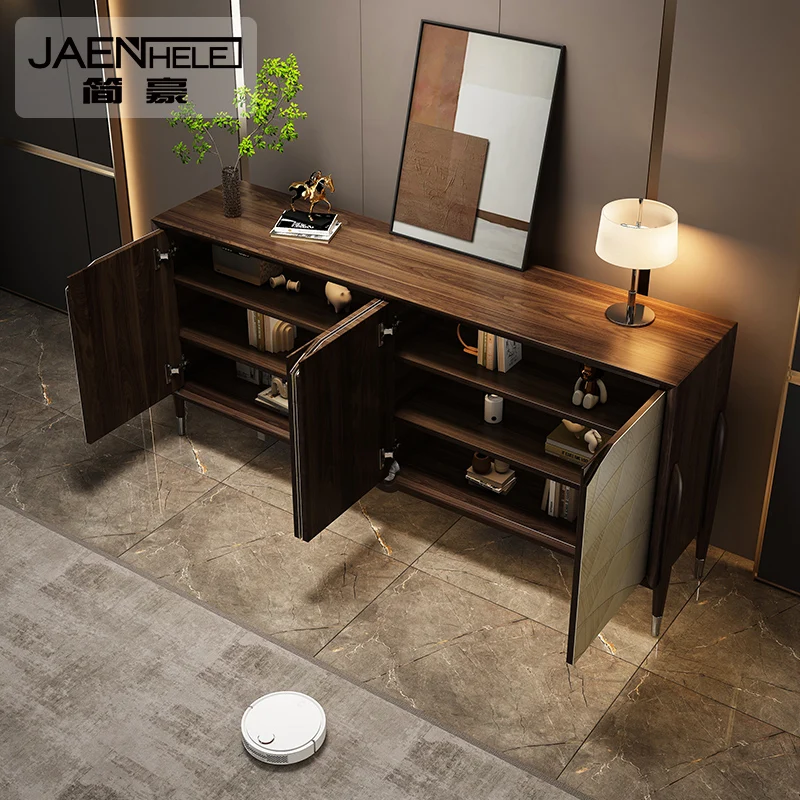 

XL 1 solid wood porch cabinet light luxury modern dining side cabinet entry door living room decorative storage cabinet