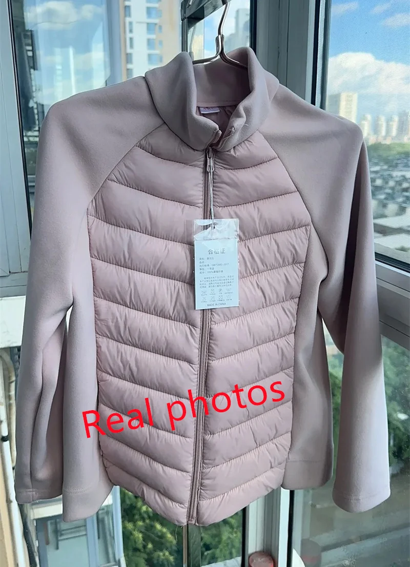 Spliced Motion Cotton-padded Jacket Women's Sweatshirt Stand-up Collar Warm Slim Coat Outdoor Sports Outerwear Autumn Winter