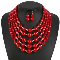 Light Luxury And Simple Multi-layer Long Imitation Pearl Sweater Necklace Cross-border Retro Dress Banquet Pearl Necklace Gift