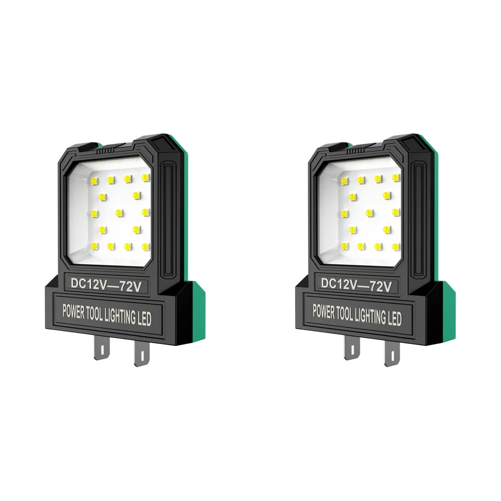 12V-72V LED Mini Pocket Work Light 2 Mode Lighting Floodlight No Battery (Green)