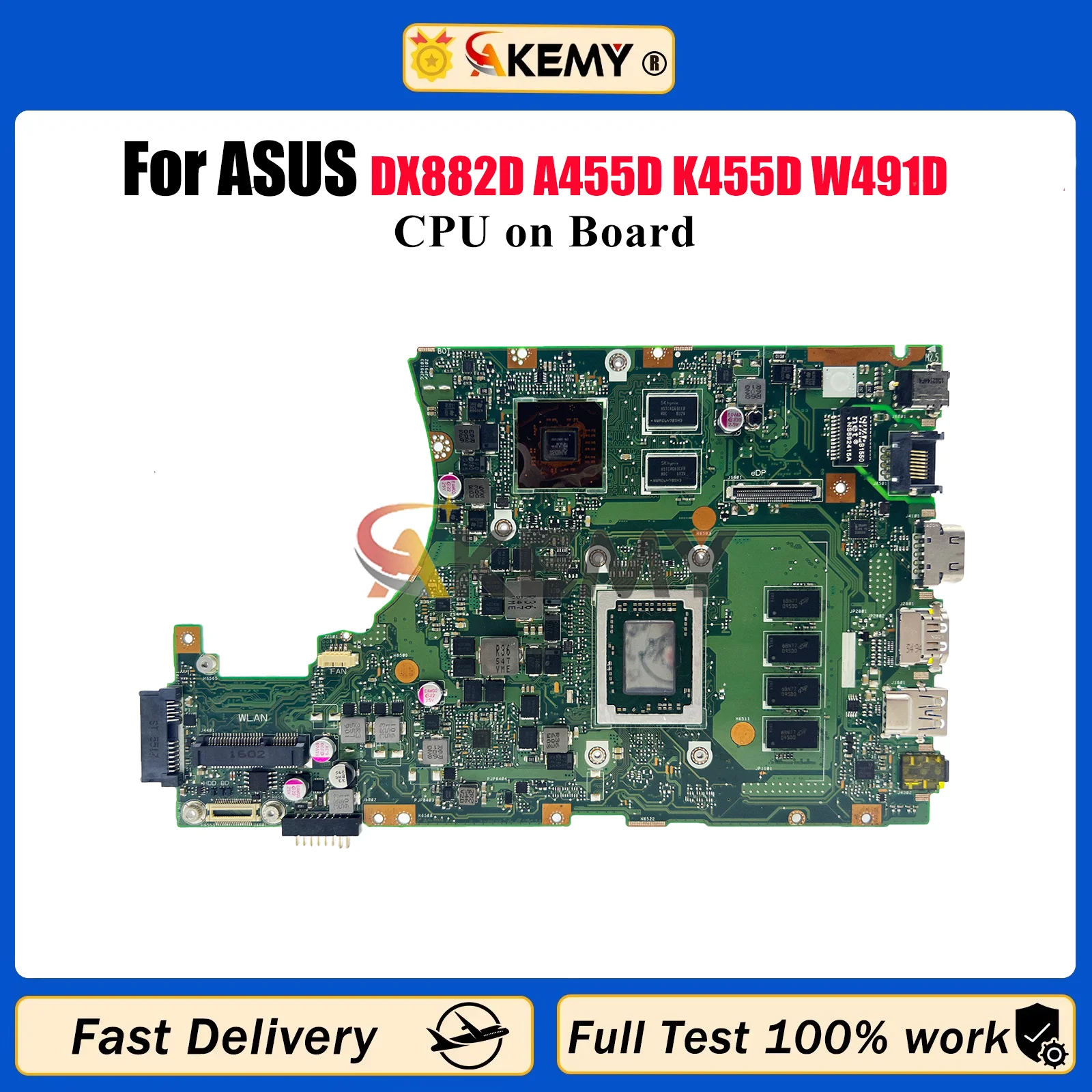 

X455DG Laptop Motherboard For ASUS VivoBook X455D DX882D A455D K455D W491D W419D X455DG Notebook Mainboard W/ CPU fast ship stk