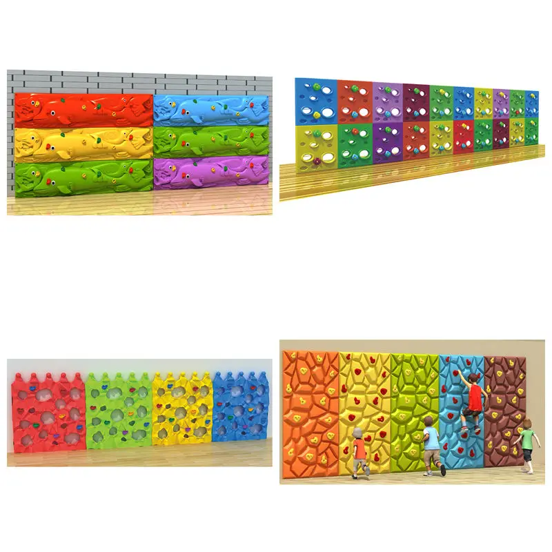 

Children Square Plastic Climbing Wall Game Equipment Indoor Playground Adventure Rock Climbing Wall for Kids