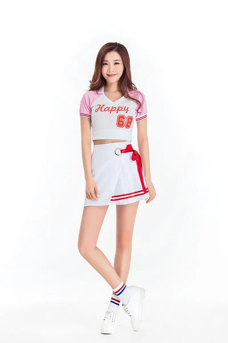 Sport Cheerleader Costume High School Girl Cheerleader Uniform Basketball Game Team Show Women Dress