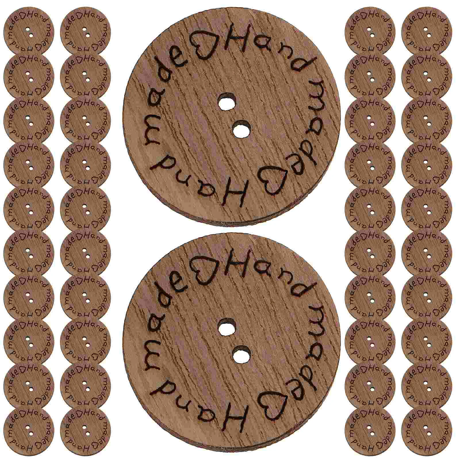 

100 Pcs Wooden Button Sign Buttons for Sewing Coat Overcoats Decor Cute Simple Clothes Replacement