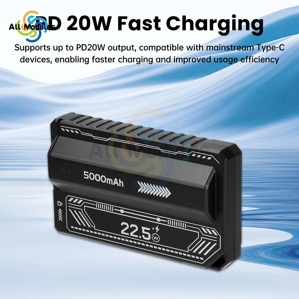 1ピースはんだ不要21700パワーバンクケースPD 20W急速充電内蔵ケーブル付き取り外し可能なDIYバッテリーケース（バッテリーなし）