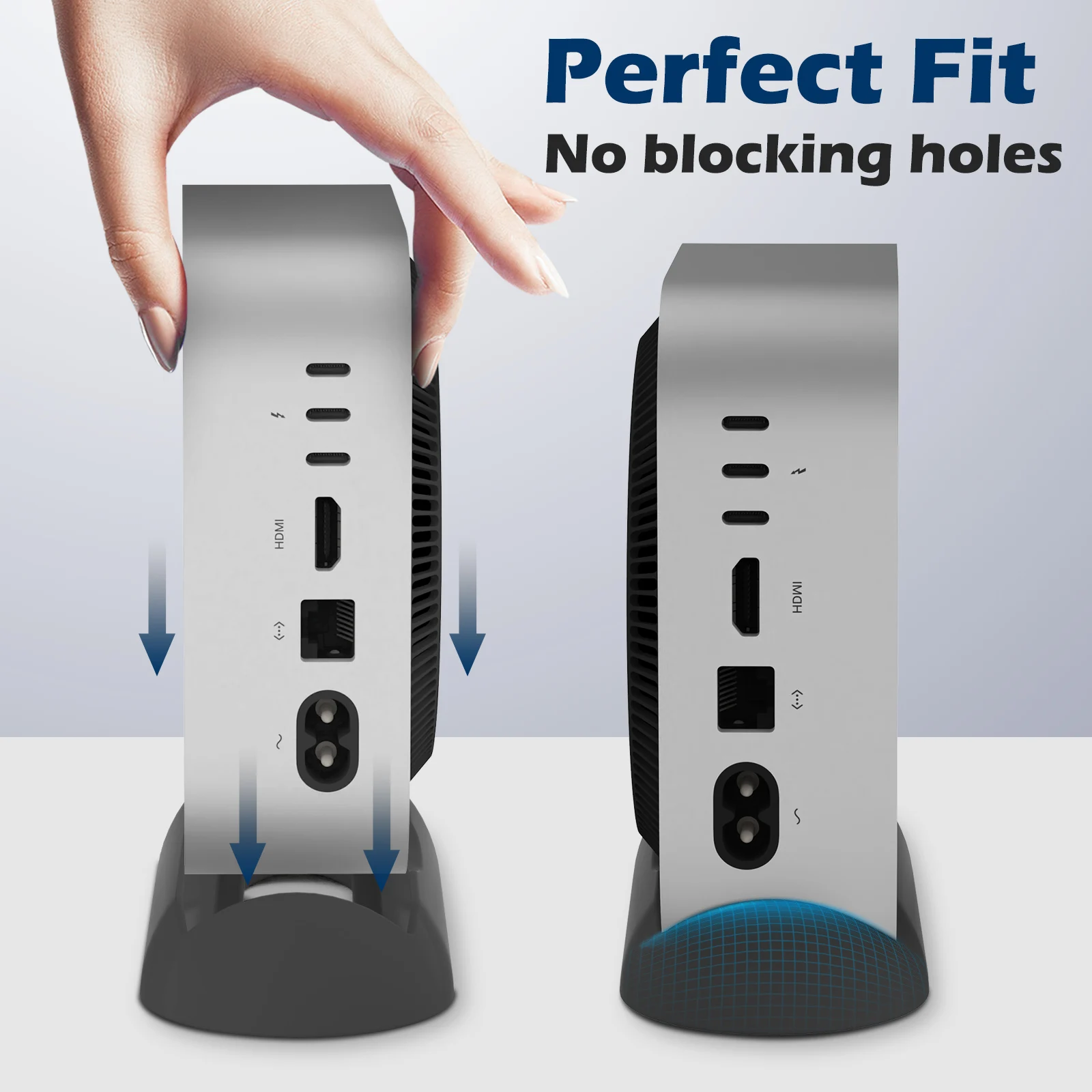 Silicone Vertical Stand for Mac Mini M4 /M4 Pro 2024 Holder Heat Dissipation Bracket Desk Cradle Organizer Accessories