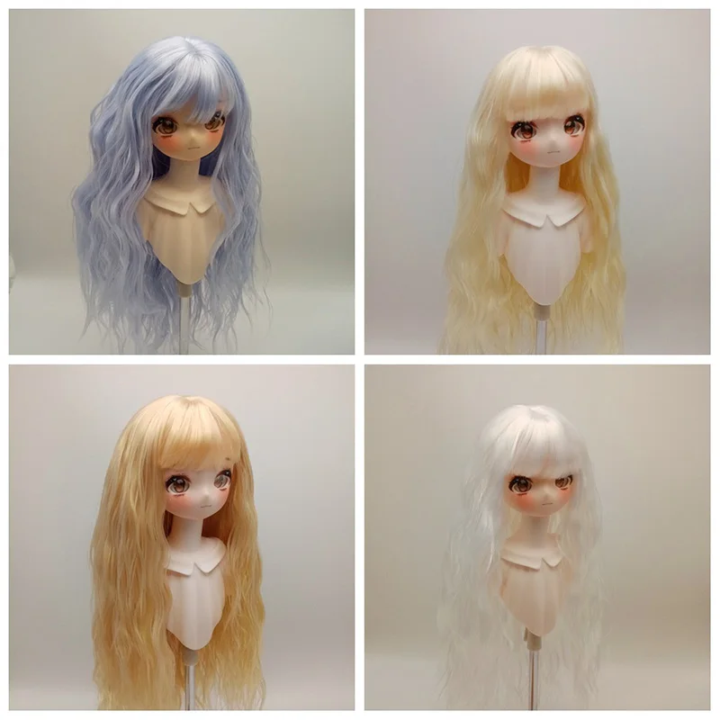 Doll\'s Wig for 1/6 & 1/4 & 1/3 Bjd Anime with Bangs Long Curly Wig Girls Diy Dress Up Toy Accessories