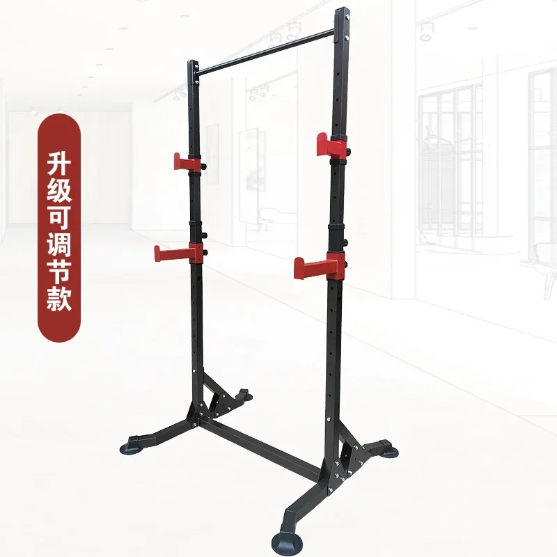 2026 Space Saving Adjustable Squat Rack with Pull Up Station Multi Gym Squat Rack