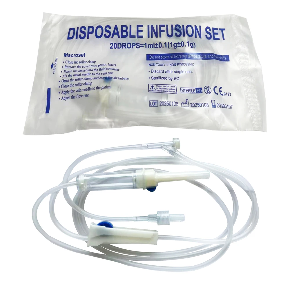 75pcs Disposable Animal Infusion Set Screw Mouth Infusion Hose Animal Drip Injection Extended Infusion Tube