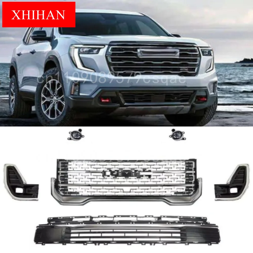 Front Bumper Grille Assembly w/ Fog Light Upper For GMC Acadia Denali 2020-2023
