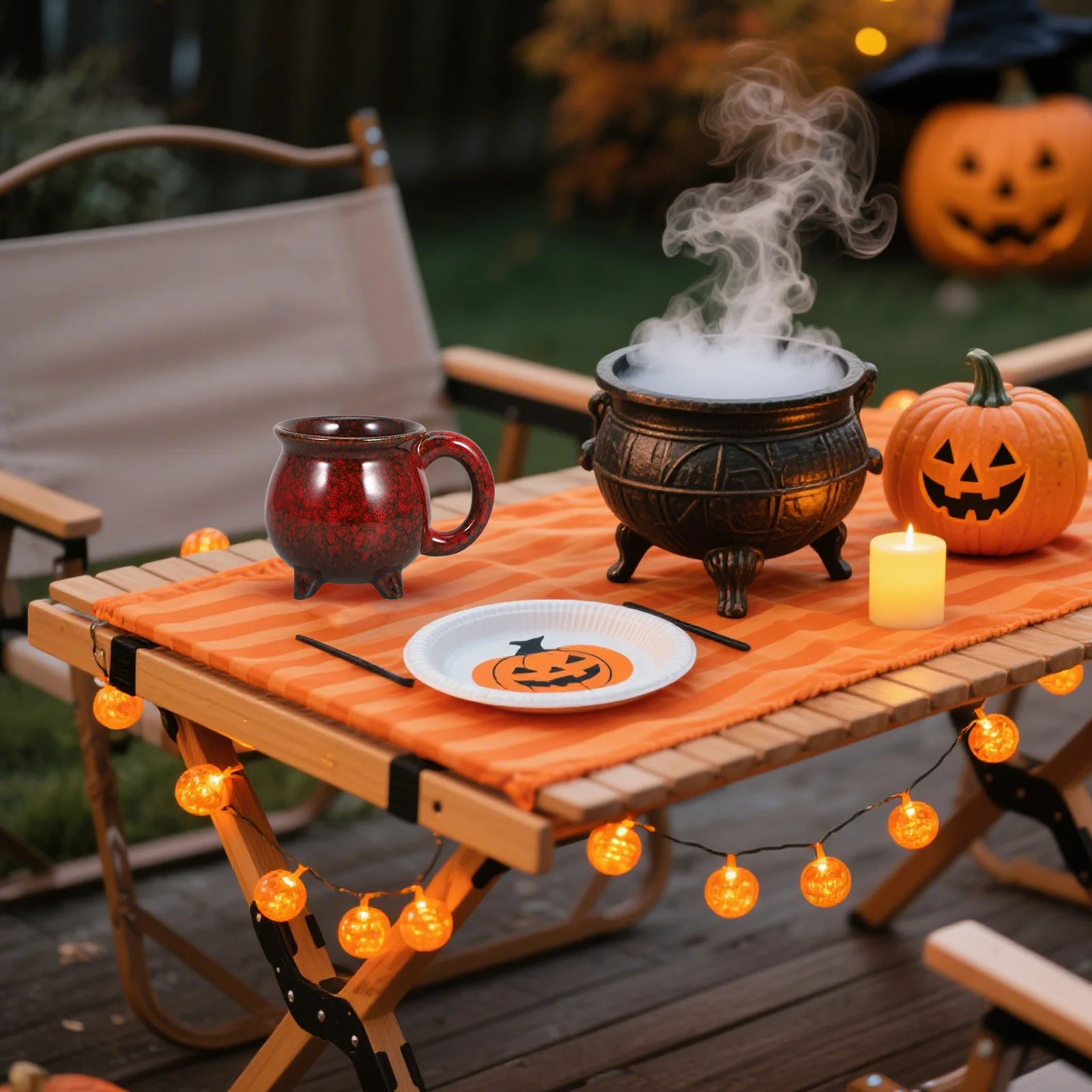 

350Ml Ceramic Halloween Mug Witch Cauldron Style Spooky Coffee Cup Porcelain Gothic Mug for Party Home Use Microwave Safe