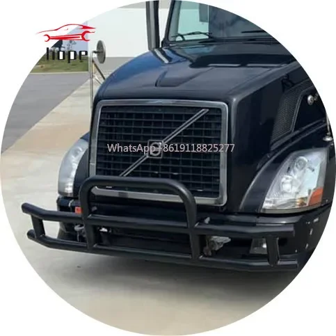 Powder Coated Black Grille deer bumper guards for the North American heavy duty truck VNL