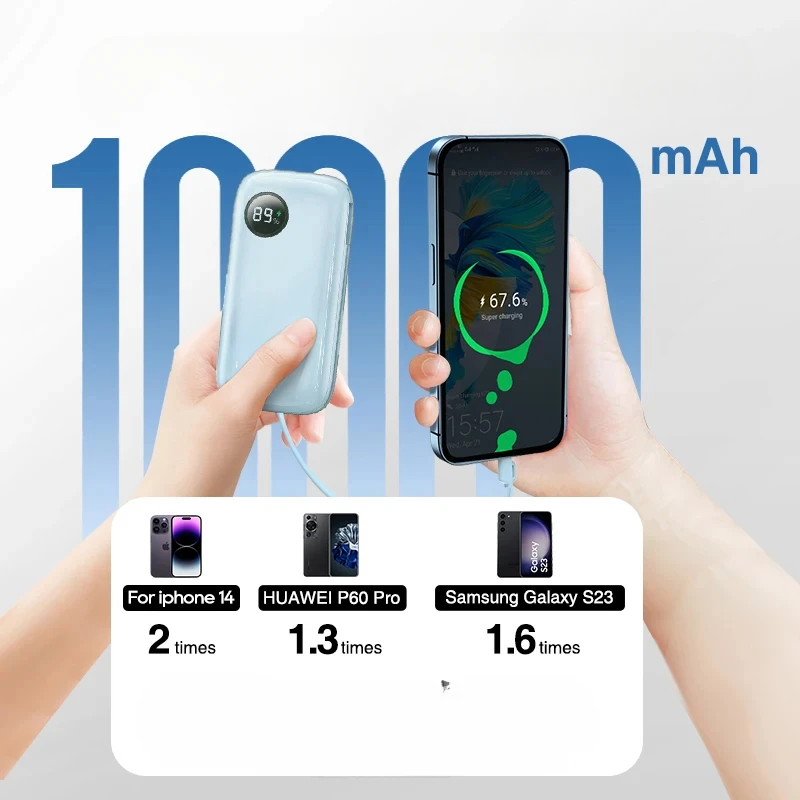 For IPhone 15/14/13/12 Pro Max 22.5W External Battery for  Samsung/Xiaomi PowerBank10000mAh Power Bank Portable Charger