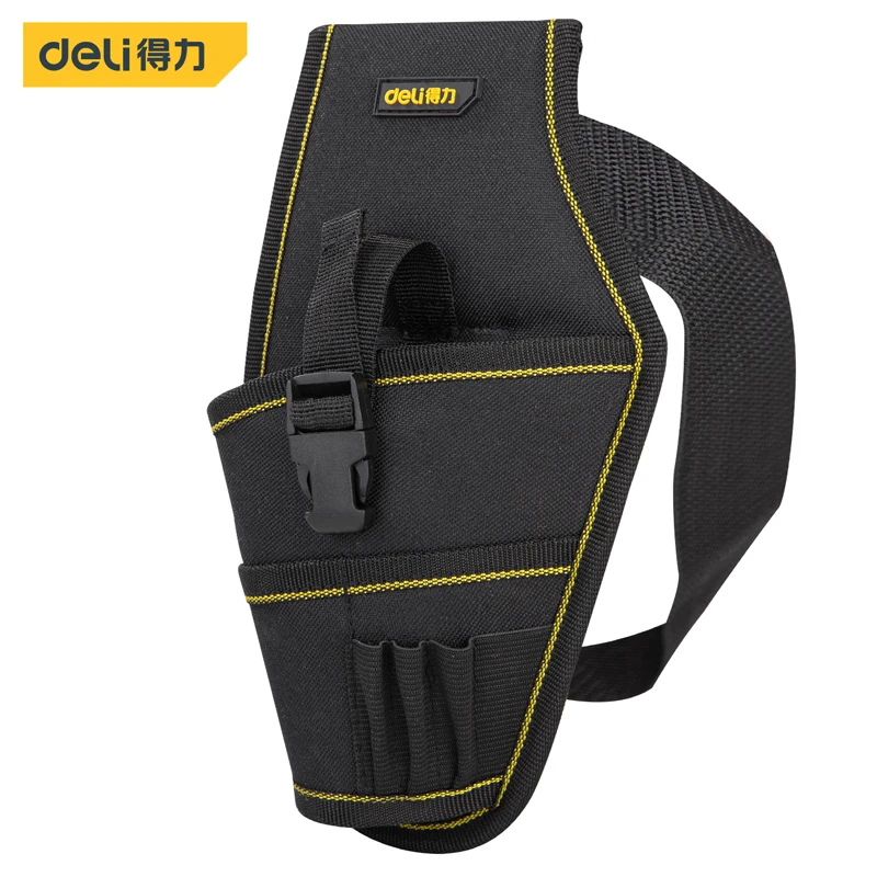 

deli tool bag Oxford cloth tool bag repair bag Multi-functional electrician belt bag DL430004-lithium drill small belt bag