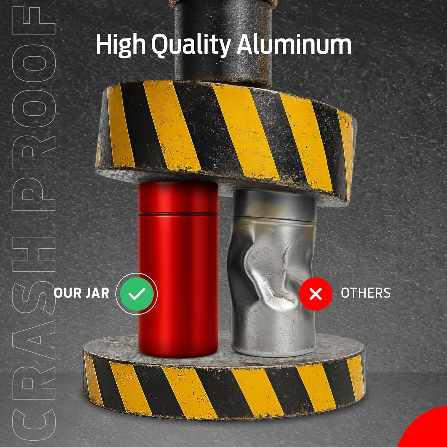 جرة مقاومة للرائحة 50 مل 1/8 أونصة حاوية تخزين محكمة الغلق محمولة متعددة الاستخدام زجاجة مخبأة من الألومنيوم للقهوة والأعشاب والتوابل للحفاظ على الحر