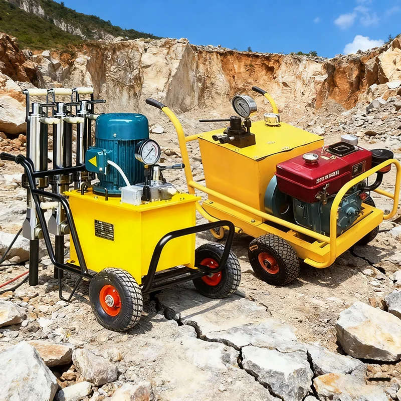 High-pressure Hydraulic Rock Drill and Splitter for Mining Operation-Suitable for Basalt, Limestone&Concrete Breaking