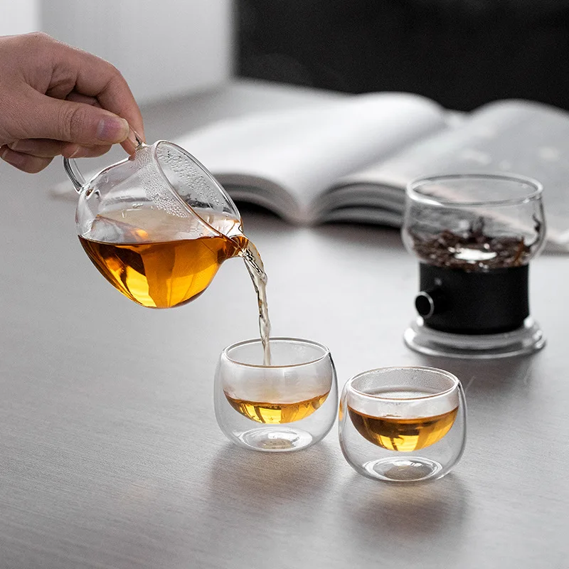 Glass tea pot portable floaty cup One key separation cup travel tea infuser Stainless Steel Filter Steaming Of Tea Set 2024