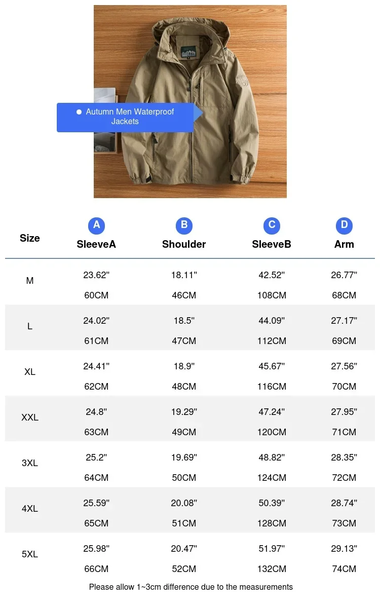 الخريف الرجال المشي لمسافات طويلة سترات مضادة للماء الرجال في الهواء الطلق سريعة الجافة الرياضة تسلق مقنعين معاطف الرجال تنفس سترة واقية جاكيتات 5XL #6