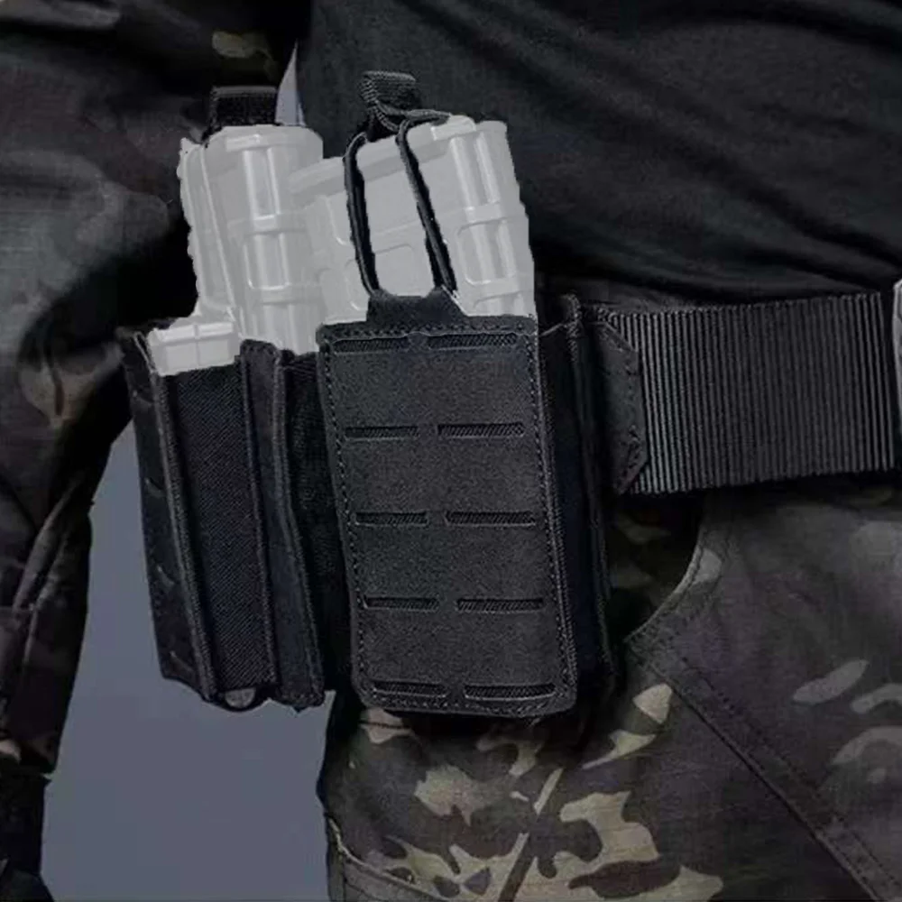 Tactical 5.56 Single Magazine Pouch MOLLE System for M4 AR M16 AK Rifle Airsoft Hunting EDC Vest Waist Bag
