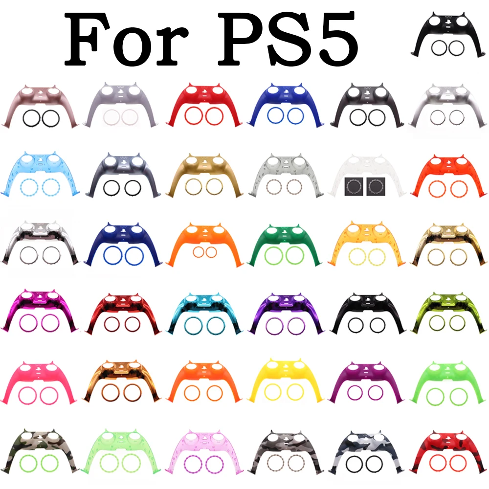 2Set Gamepad مقبض شريط زخرفي لوحدة تحكم PS5 مع عصا التحكم زر عصا حلقات مساعدة للبلاي ستيشن 5