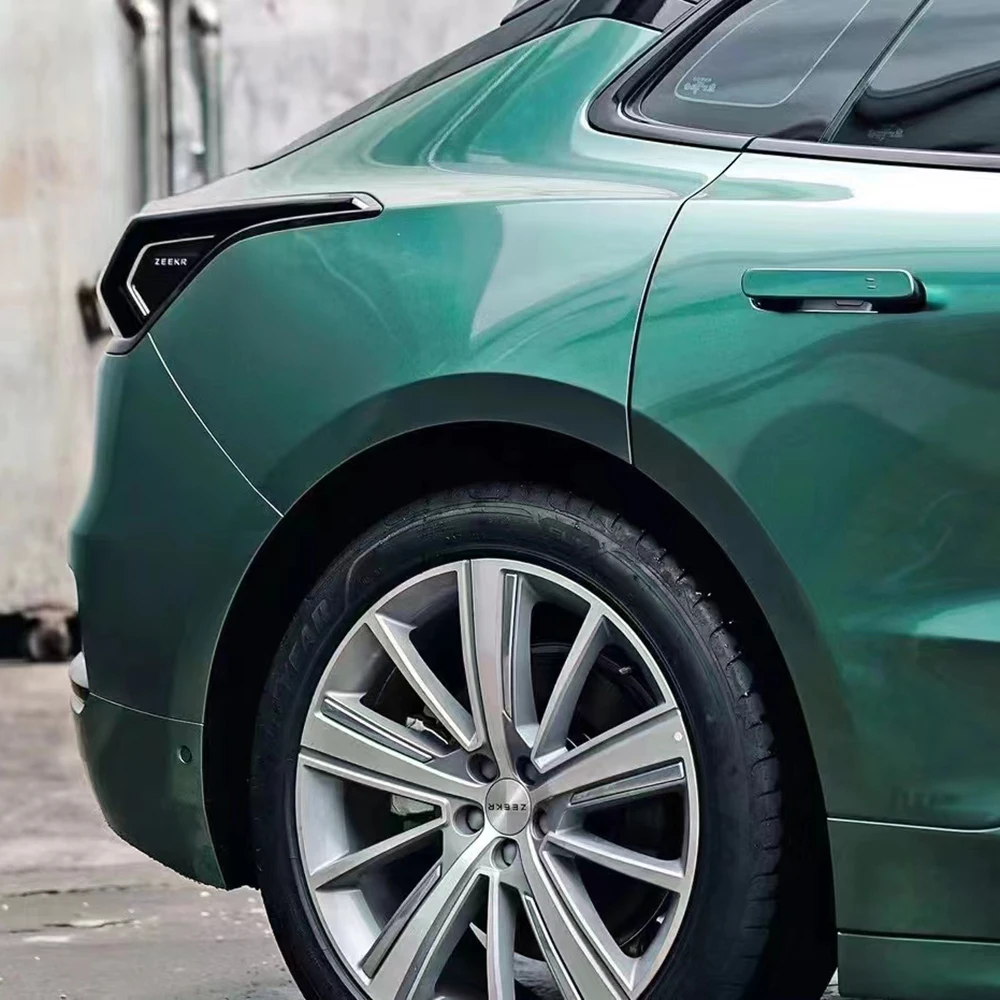 Wrapmaster คุณภาพสูง PET Glossy Liquid Metal Alpine Green Car Wraps ไวนิลฟิล์มห่อรถยนต์