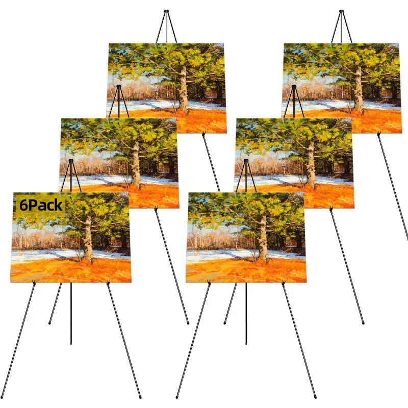 

Instant Display Easel Stand & 63" Portable Artist Floor Easels - Easy Folding Telescoping Adjustable Art Poster Metal Easels for