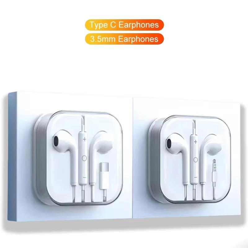 

Type C Wired Headphones For Xiaomi 14 13 12 11 Pro Ultra Lite 3.5MM Earphone For POCO Huawei Samsung Earbuds Accessories