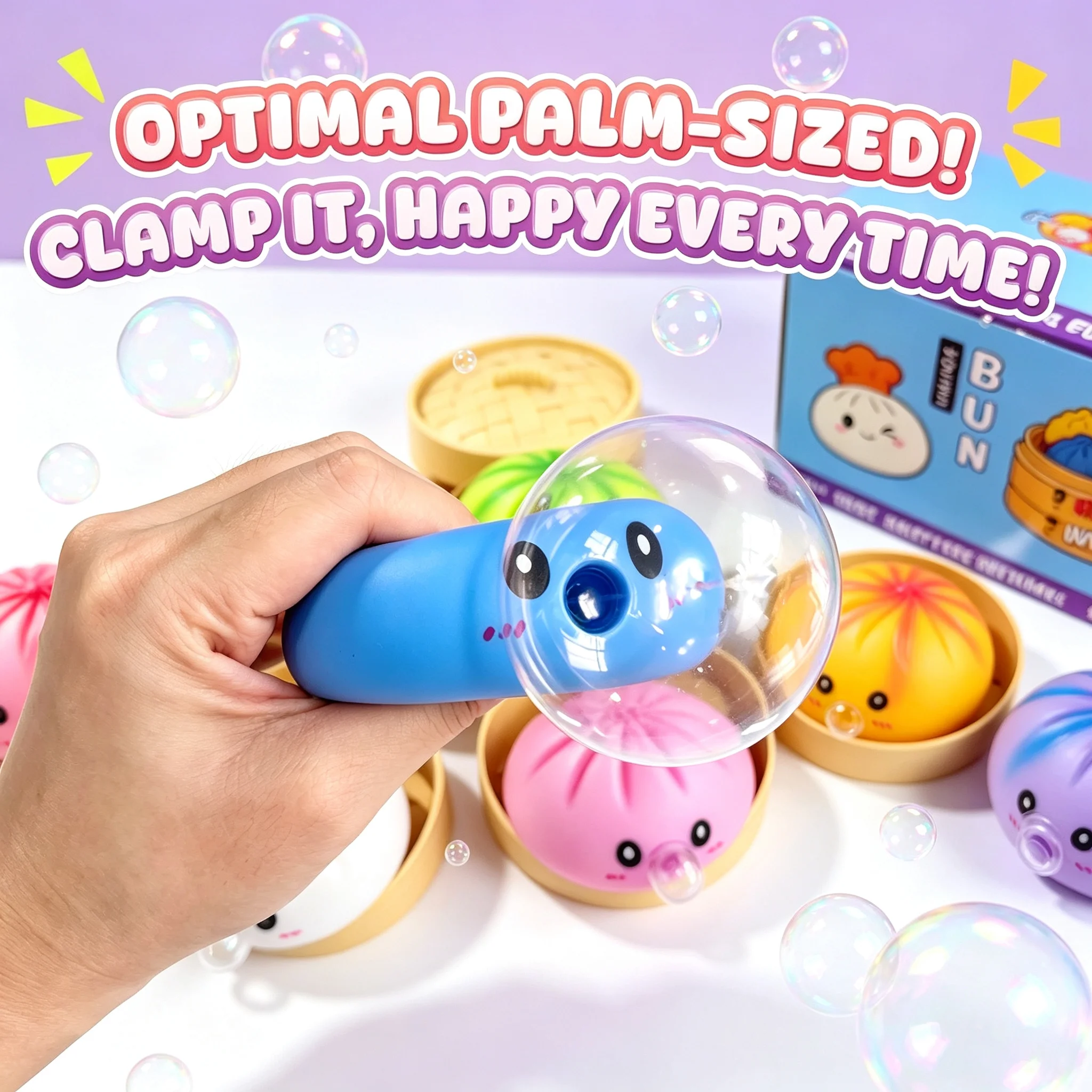 Colorful Smiley Face Dumpling Squishy Bubble-Blowing Blind Box Non-Sticky Slow Rebound Funny Stress Relief Toy view 5