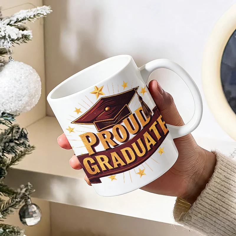 Trendy and eye-catching 'Proud Graduate' ceramic mug, coffee mug, milk cup, office tea cup, drinking cup, gift for friends