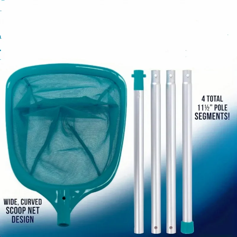 Metallstangen-Pool-Laubkescher-Netz – Robuster Rechen für feines Schmutz in eingelassenen/außenliegenden Pools, Spas und Whirlpools