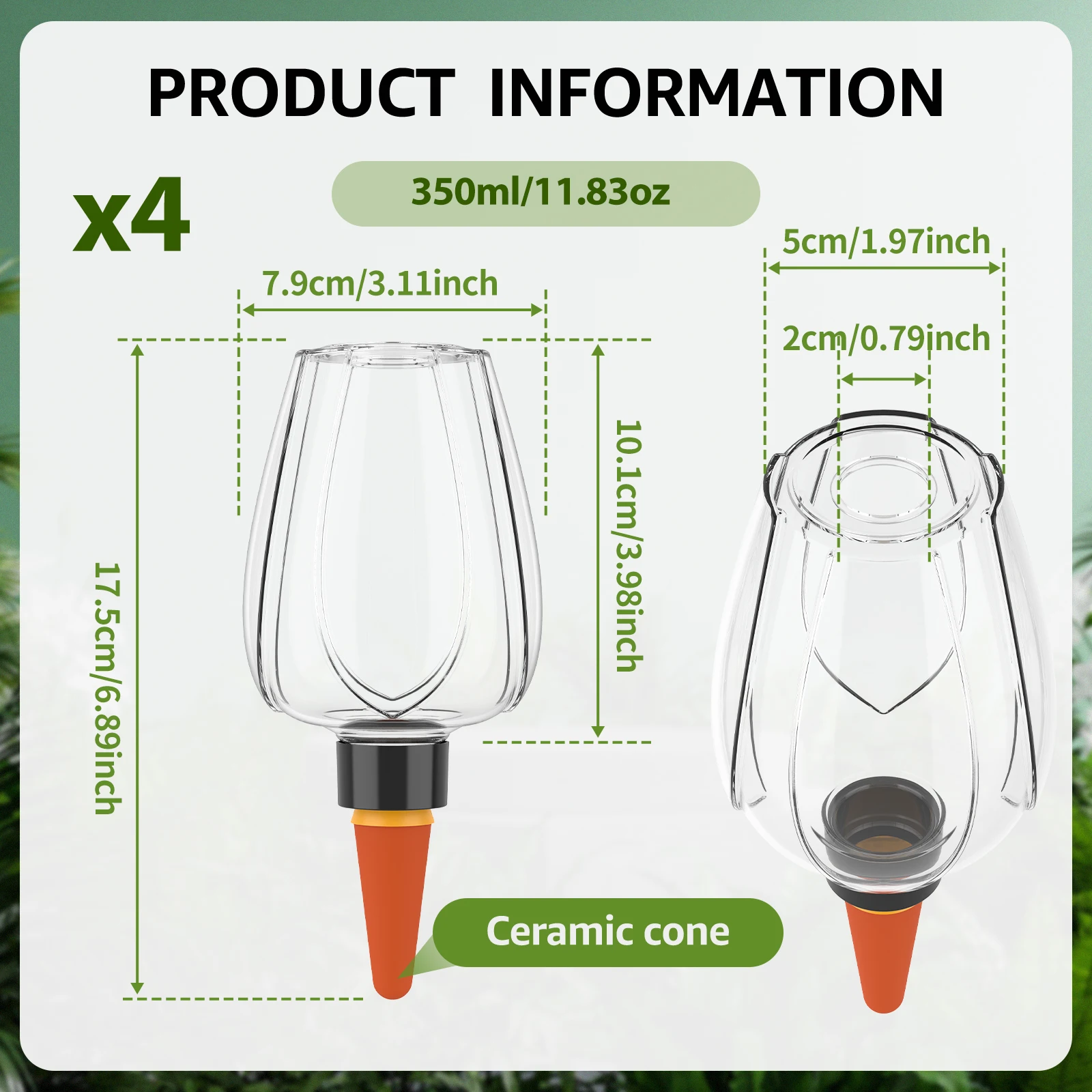 4Pcs Plant Watering Globe Clear Self Watering Planter Insert Slow Release Control Water Dripper for Garden Indoor Flower Pot - view 6