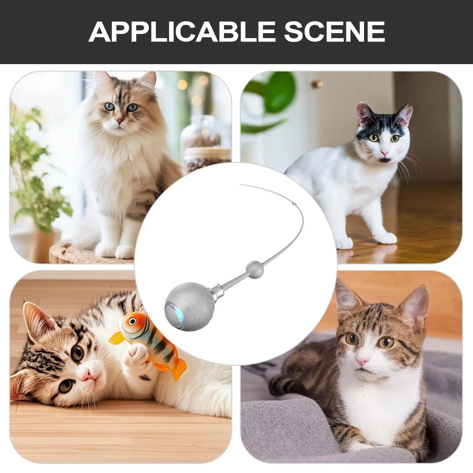 

Интерактивная игрушка для кошек, 3 режима, умный кошачий мяч, игрушка для самостоятельных развлечений, электрическая умная перезаряжаемая игра с хвостом для среднего развлечения