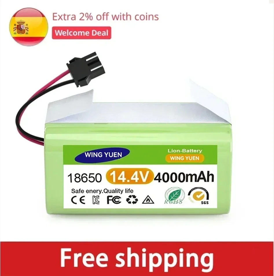 

14.4V 4000mAh Li-ion Battery for Conga Excellence 950 990 1090 1790 1990 Deebot N79S N79 DN622 Eufy Robovac 11S 12 X500