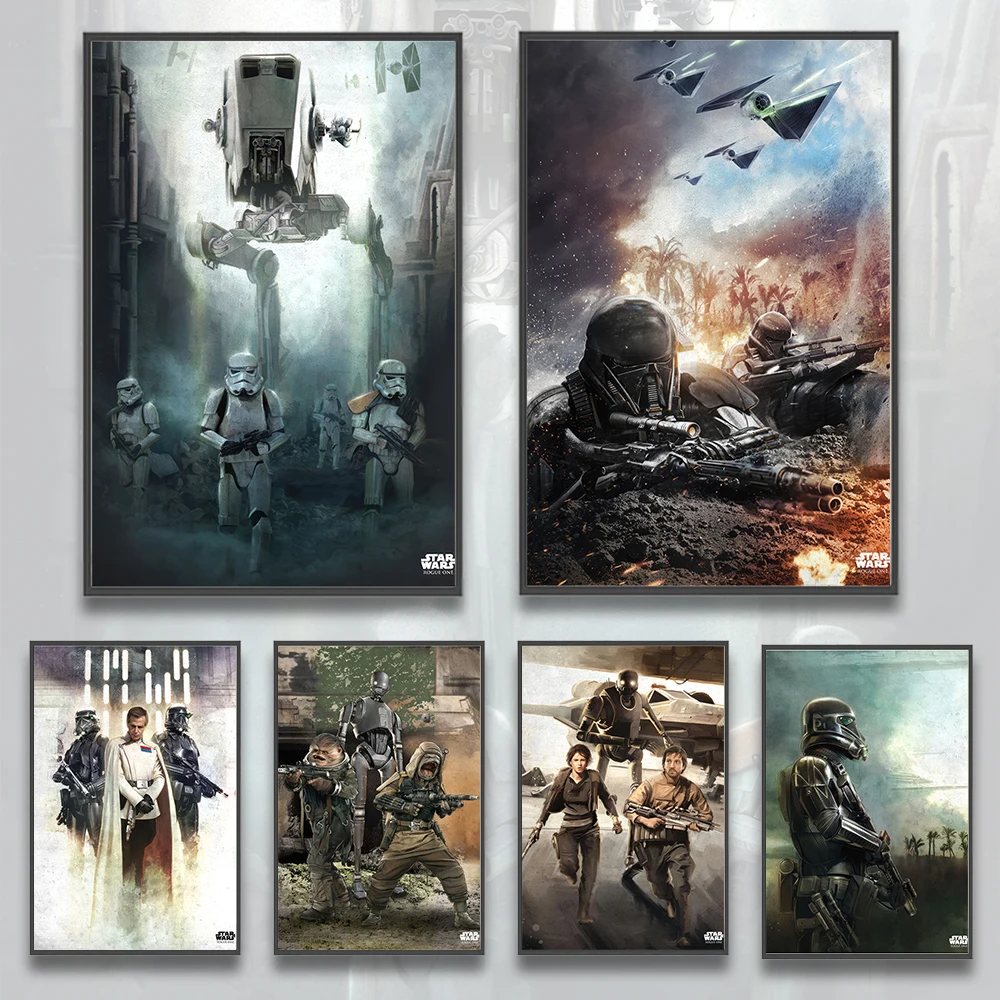 

Star Wars Stormtrooper Self-adhesive Poster Movie Wallpaper Figures Home Decoration Painting Wall Art Computer Room Decor Gift