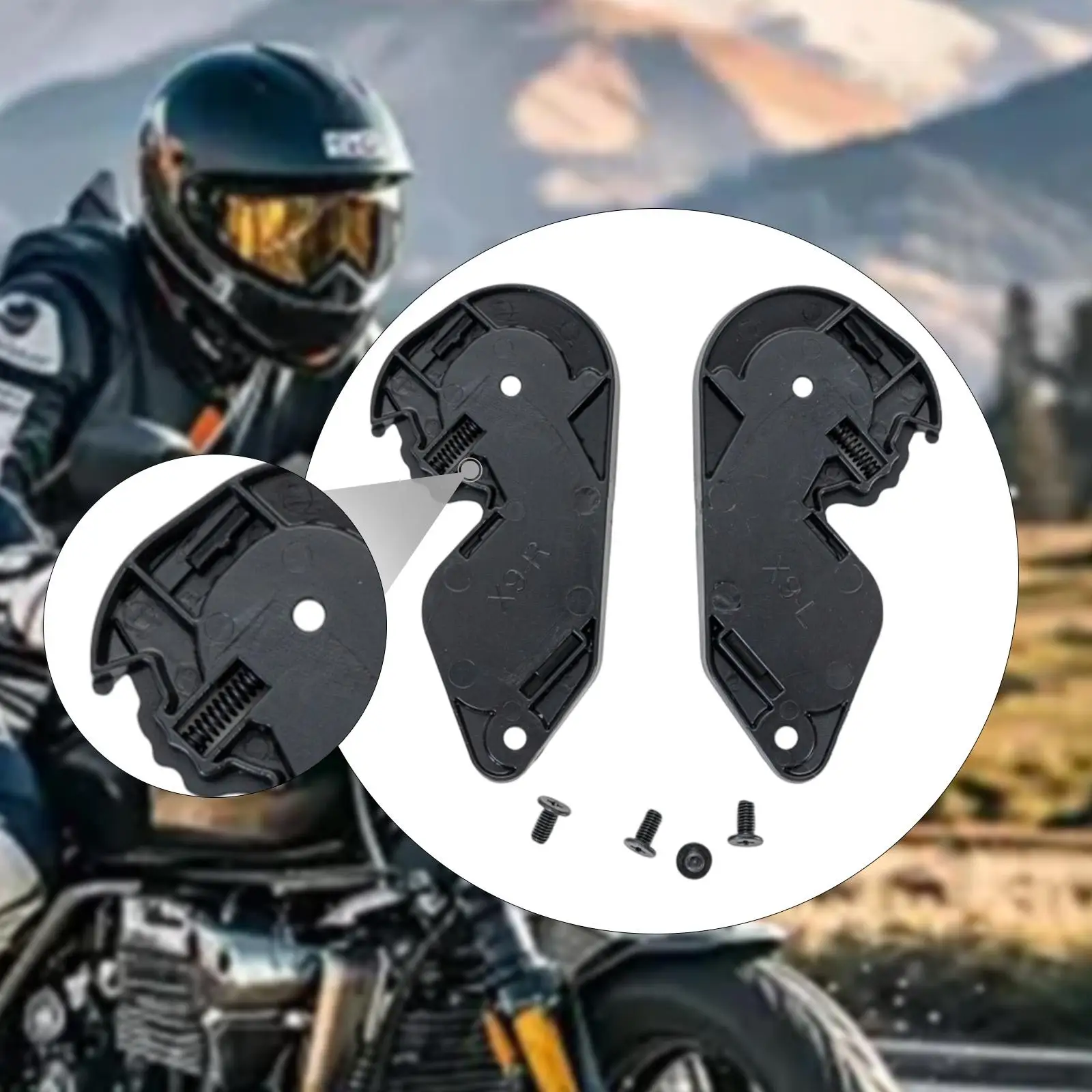 

2Pcs Helmet Visor Base Professional Easy Installation,High Performance,Replace Parts,Motorbike Accessories for Dot x9