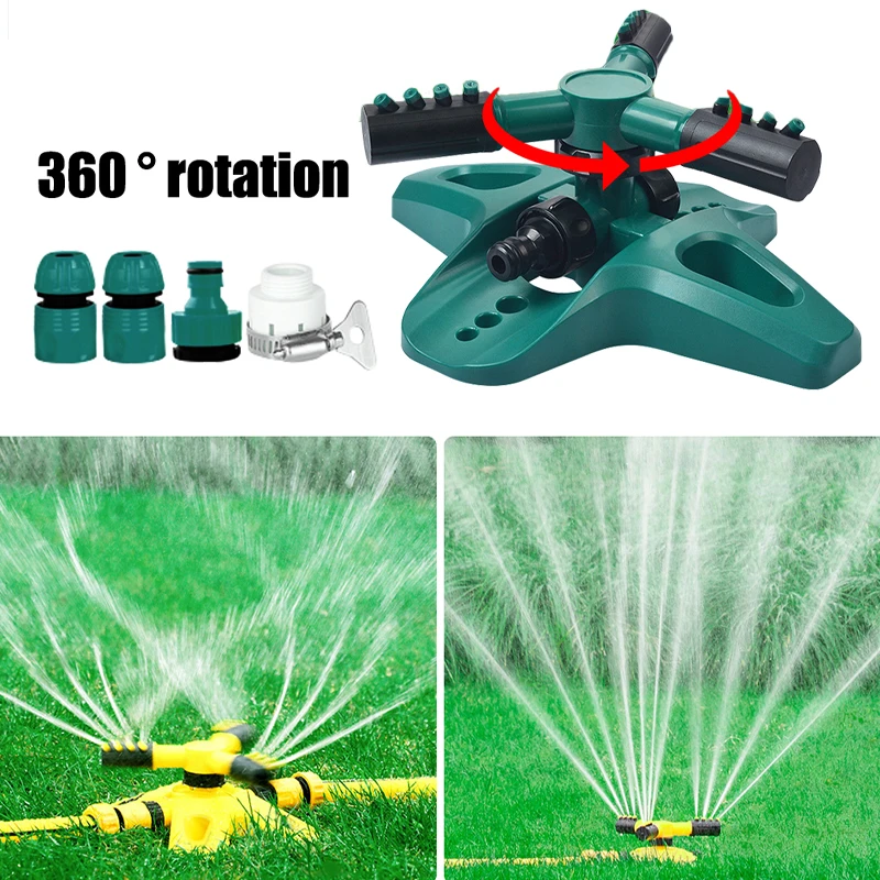 

360 Degree Automatic Rotating Garden Lawn Sprinkler Adjustable Large Area Coverage Sprinklers for Yard Plant Irrigation System