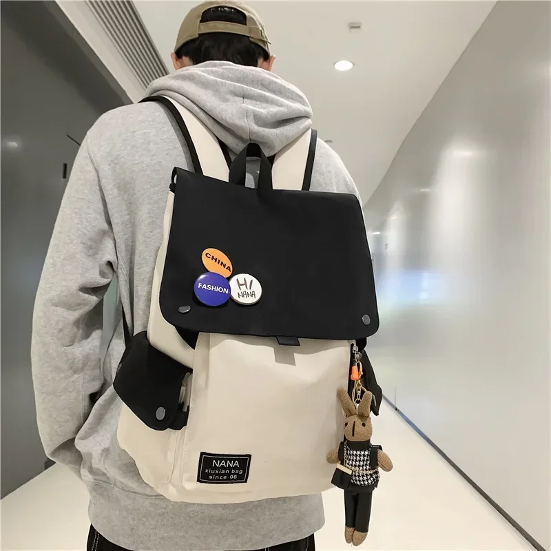 Hot Sale Fashion College Student Backpack Korean Large Capacity Cute Student School Bag for Teens Outdoor Travel Backpack Laptop