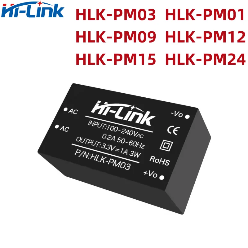 Mini Módulo de Alimentação, Interruptor Doméstico Inteligente, HLK-PM01, HLK-PM03, HLK-PM12, AC 220V a 5V, 3.3V, 12V, Navio Livre