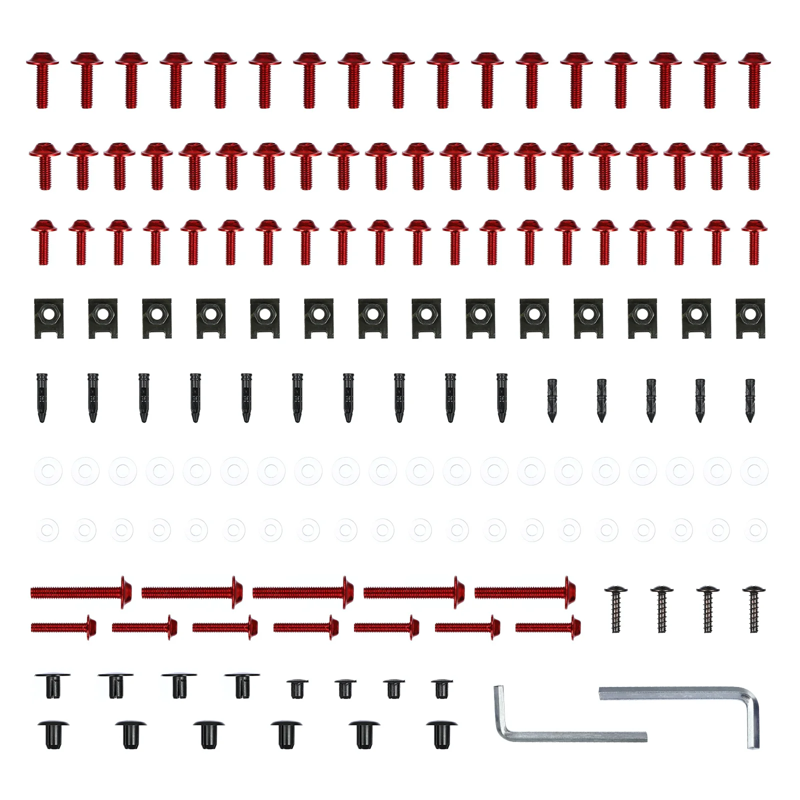 

149Pcs Motorcycle Bolt Replacement Accessory Kit Rust Proof Metric Fasteners for Fairing Windshield Decor Customization Screws